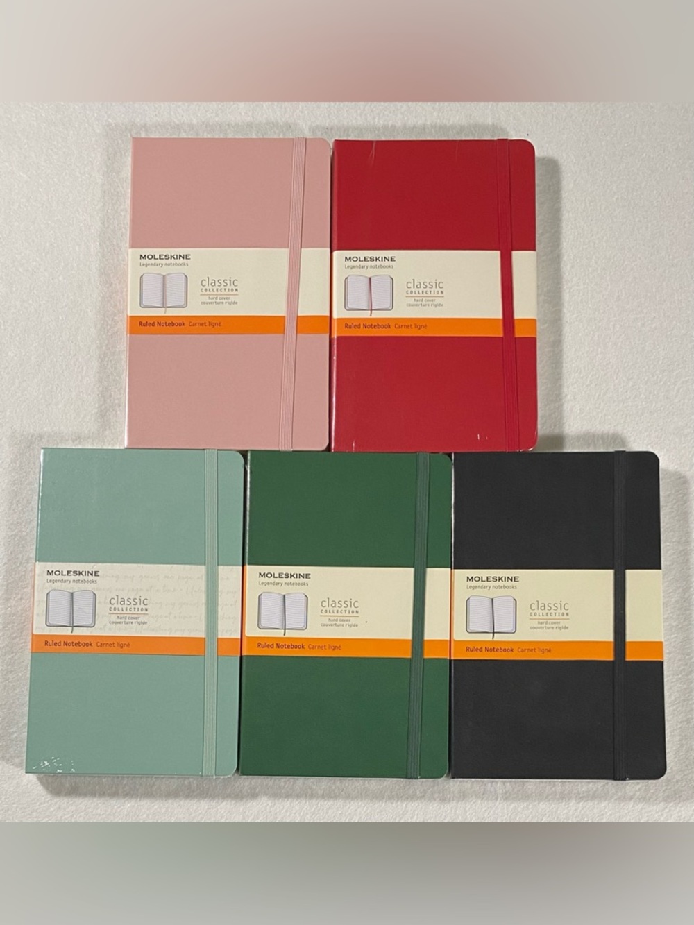 Moleskine Classic Notebooks in Pink, Red, Mint, Green, Black
